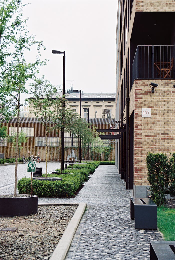 About Explore the modern residential architecture in Kraków, Poland's vibrant neighborhood.